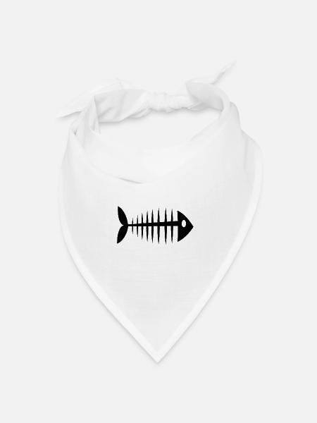 Fischgräte Geschenkidee - Bandana Dreieckstuch - Weiß