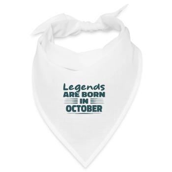 Legenden werden im Oktober geboren - Bandana Dreieckstuch - Weiß - Vorne