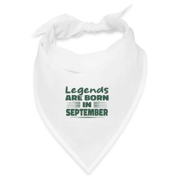 Im September werden Legenden geboren - Bandana Dreieckstuch - Weiß - Vorne