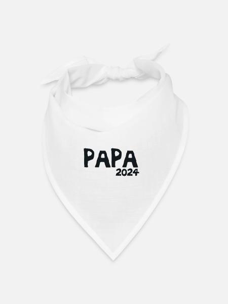 Papa 2024 Künftiger Papa 2024 - Bandana Dreieckstuch - Weiß