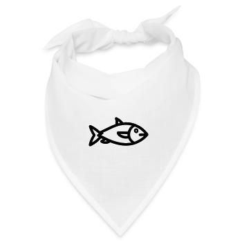 Fisch - Bandana Dreieckstuch - Weiß - Vorne