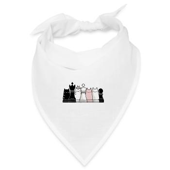 Schachfiguren in katzenform - Bandana Dreieckstuch - Weiß - Vorne