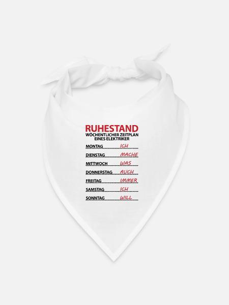 Abschiedsgeschenk Elektriker zum Ruhestand Rente - Bandana Dreieckstuch - Weiß