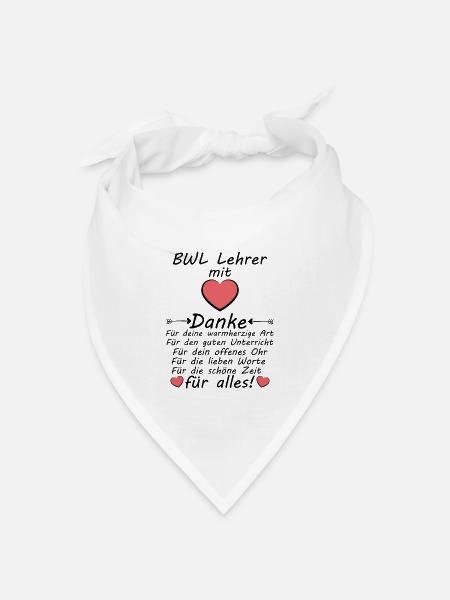 Beste BWL Lehrer Danke sagen Abschiedsgeschenk - Bandana Dreieckstuch - Weiß