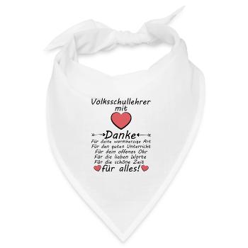 Volksschullehrer Volksschule Lehrer Danke Abschied - Bandana Dreieckstuch - Weiß - Vorne