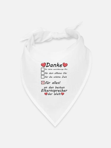 Elternsprecher Dankeschön Sagen zum Abschied - Bandana Dreieckstuch - Weiß
