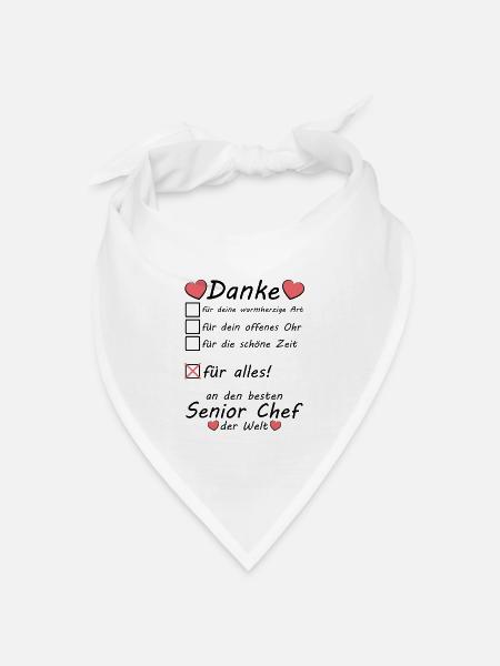 Beste Senior Chef Danke sagen zum Abschied - Bandana Dreieckstuch - Weiß