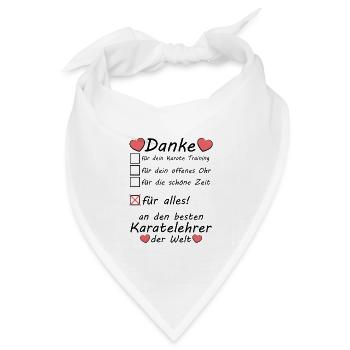 Beste Karatelehrer Karate Lehrer Danke Abschied - Bandana Dreieckstuch - Weiß - Vorne