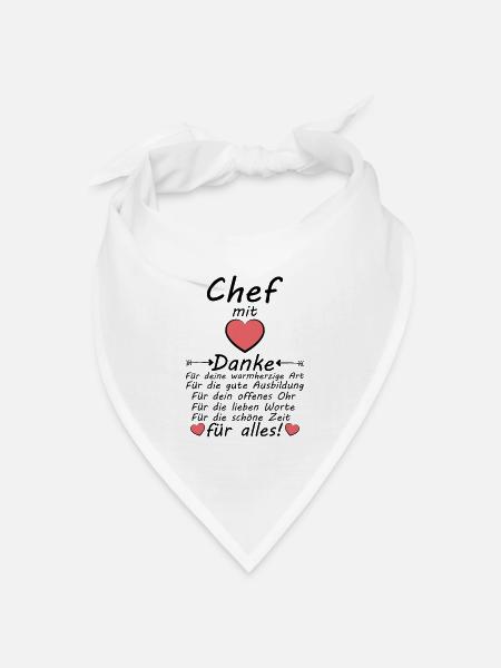 Danke an Chef zum Ende der Ausbildung Dankeschön - Bandana Dreieckstuch - Weiß