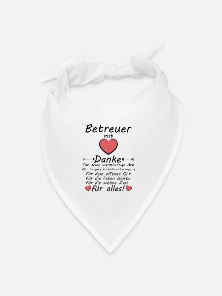Praktikumsbetreuer Danke zum Abschied - Bandana Dreieckstuch - Weiß