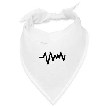 Puls, Herzschlag - Bandana Dreieckstuch - Weiß - Vorne