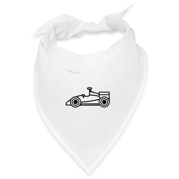 F1-Rennwagen - Bandana Dreieckstuch - Weiß - Vorne