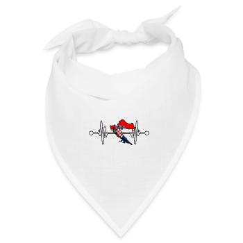 Kroaten Kroate Kroatin Hrvatska Herzschlag - Bandana Dreieckstuch - Weiß - Vorne