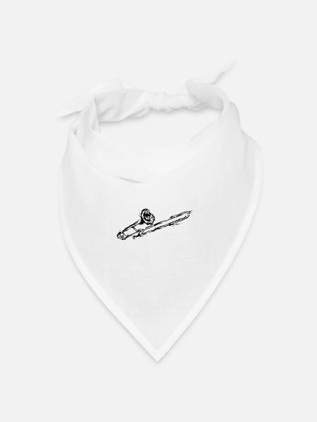 Posaune - Bandana Dreieckstuch - Weiß