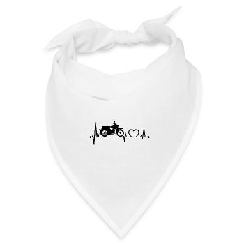 Simson Sperber Herzschlag -schwarz- - Bandana Dreieckstuch - Weiß - Vorne