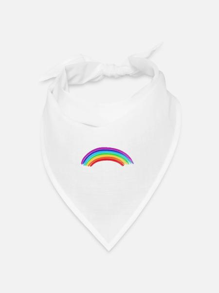 Regenbogen - Bandana Dreieckstuch - Weiß