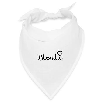 Blondi Herz – Süße Blonde Freundin Bae - Bandana Dreieckstuch - Weiß - Vorne