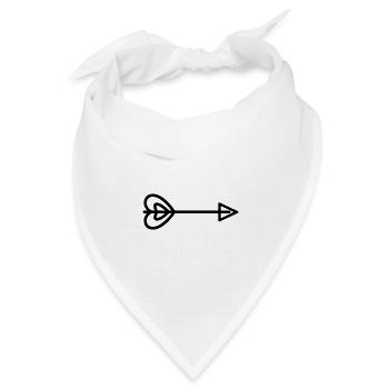 Herz-Pfeil - Bandana Dreieckstuch - Weiß - Vorne