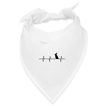 Hase Herzschlag Hasen Osterhase Kaninchen Geschenk - Bandana Dreieckstuch - Weiß - Vorne