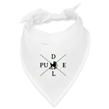 Klassisch schlichtes Pudelmotiv schwarz / grün - Bandana Dreieckstuch - Weiß - Vorne
