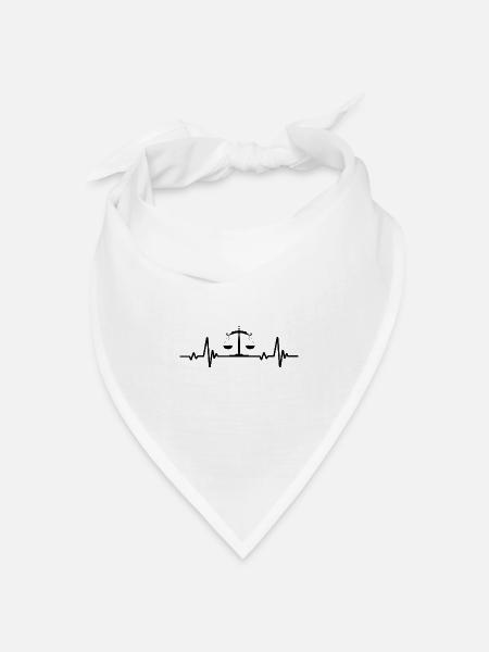 Bar Scale Herzschlag Rechtsanwalt Richter Jurist - Bandana Dreieckstuch - Weiß