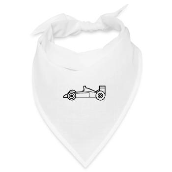 F1-Rennwagen - Bandana Dreieckstuch - Weiß - Vorne