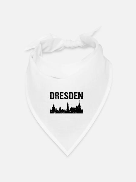 Dresden Skyline Stadt Dresden - Bandana Dreieckstuch - Weiß