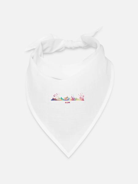 Römische Skyline Rom - Bandana Dreieckstuch - Weiß