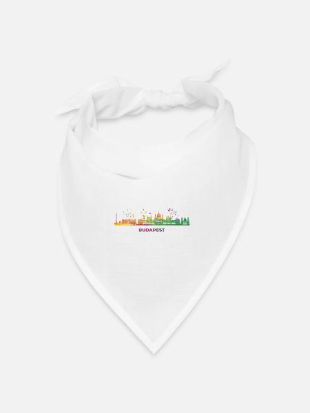 Budapester Skyline Budapest - Bandana Dreieckstuch - Weiß
