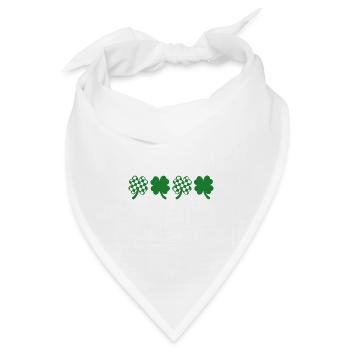 Karierter Klee St. Patrick's Day - Bandana Dreieckstuch - Weiß - Vorne