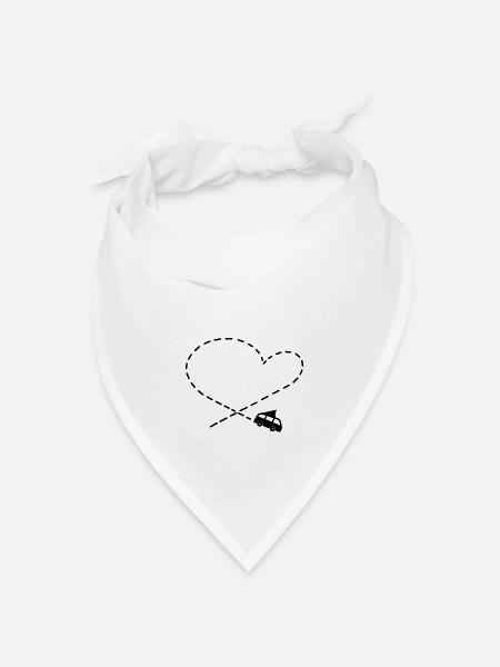 Camper love Van Camping Herz - Bandana Dreieckstuch - Weiß