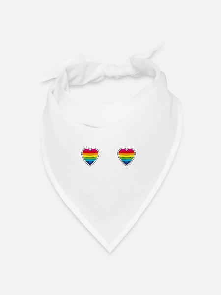 pride hearts - Bandana Dreieckstuch - Weiß