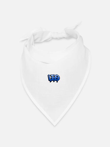 Graffiti-Name Leo - Bandana Dreieckstuch - Weiß