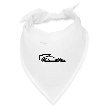 F1-Rennwagen - Bandana Dreieckstuch - Weiß - Vorne
