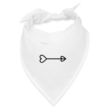 Herz-Pfeil - Bandana Dreieckstuch - Weiß - Vorne