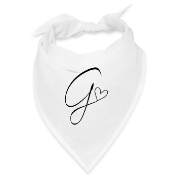 Buchstabe G Buchstabe-G Kalligrafie - Bandana Dreieckstuch - Weiß - Vorne
