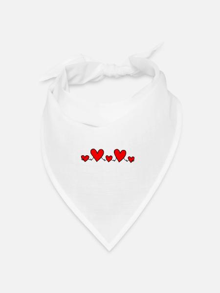 Familie 3 Kinder Eltern Elternliebe Herz Herzen - Bandana Dreieckstuch - Weiß