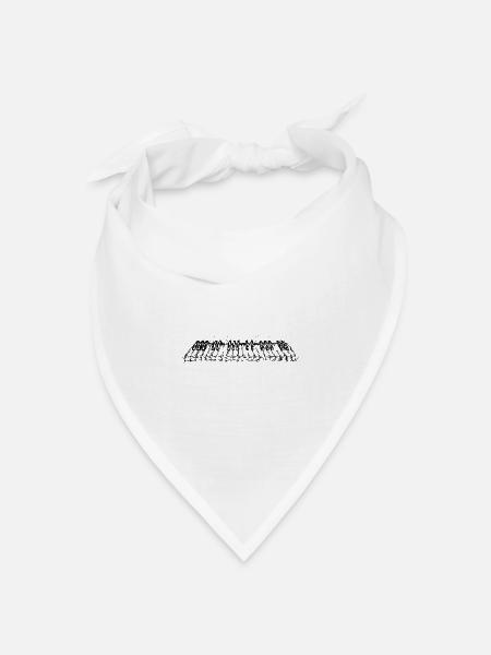 Klavier - Bandana Dreieckstuch - Weiß