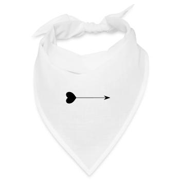 Herz-Pfeil - Bandana Dreieckstuch - Weiß - Vorne