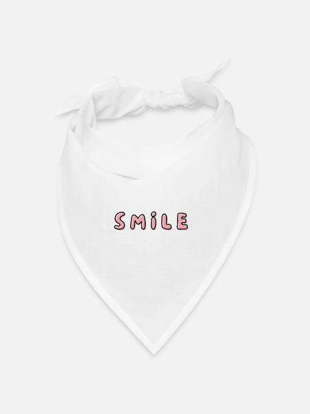 Smile - dein Lächeln zählt - Bandana Dreieckstuch - Weiß
