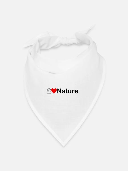 Natur Ich liebe die Natur - Bandana Dreieckstuch - Weiß