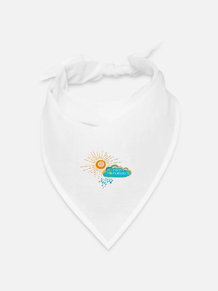 No rain no flowers - Bandana Dreieckstuch - Weiß