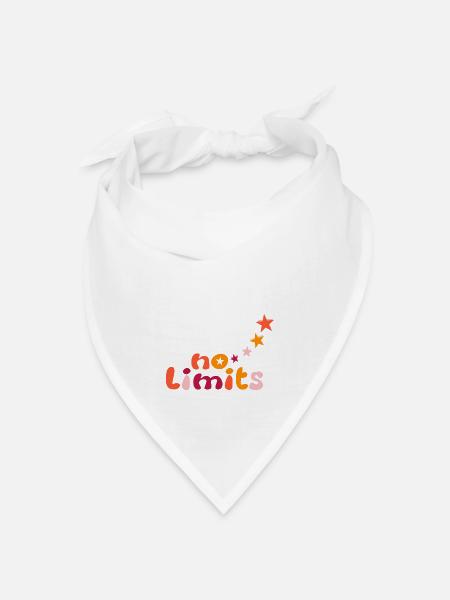No limits in gelb orange rot - Bandana Dreieckstuch - Weiß