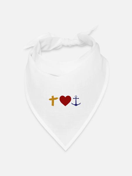 Glaube Liebe Hoffnung Christen Gläubige Gott Jesus - Bandana Dreieckstuch - Weiß