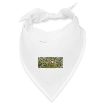 Das Sommerbad des Tigers - Bandana Dreieckstuch - Weiß - Vorne