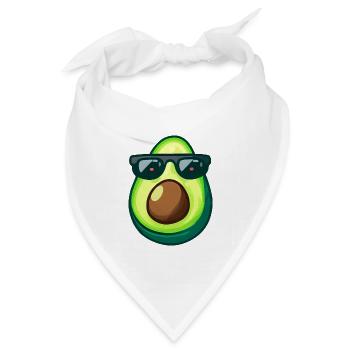 Avocado mit Avocadokern Sonnenbrille rote Augen - Bandana Dreieckstuch - Weiß - Vorne