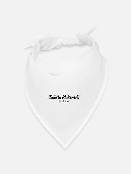 Satoshi Nakamoto est. 2009 Blockchain Bitcoin - Bandana Dreieckstuch - Weiß