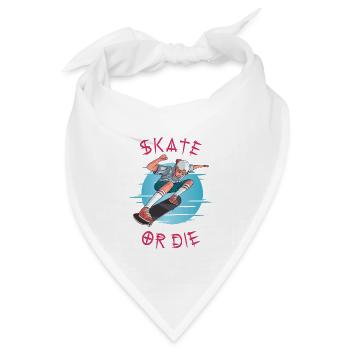 Skate oder stirb Skateboarder Junge - Bandana Dreieckstuch - Weiß - Vorne