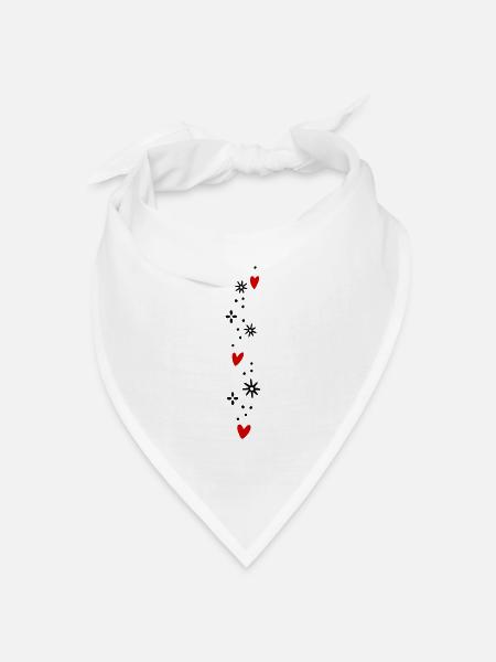Herzen Glitzer - Bandana Dreieckstuch - Weiß