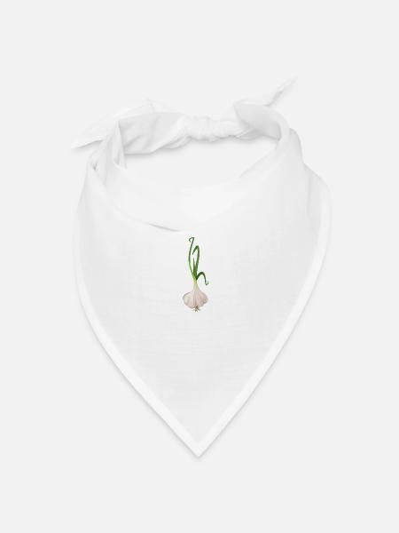 Knoblauch Pflanze - Bandana Dreieckstuch - Weiß